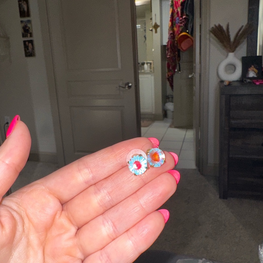 Kendra Scott Blue and Orange Earrings